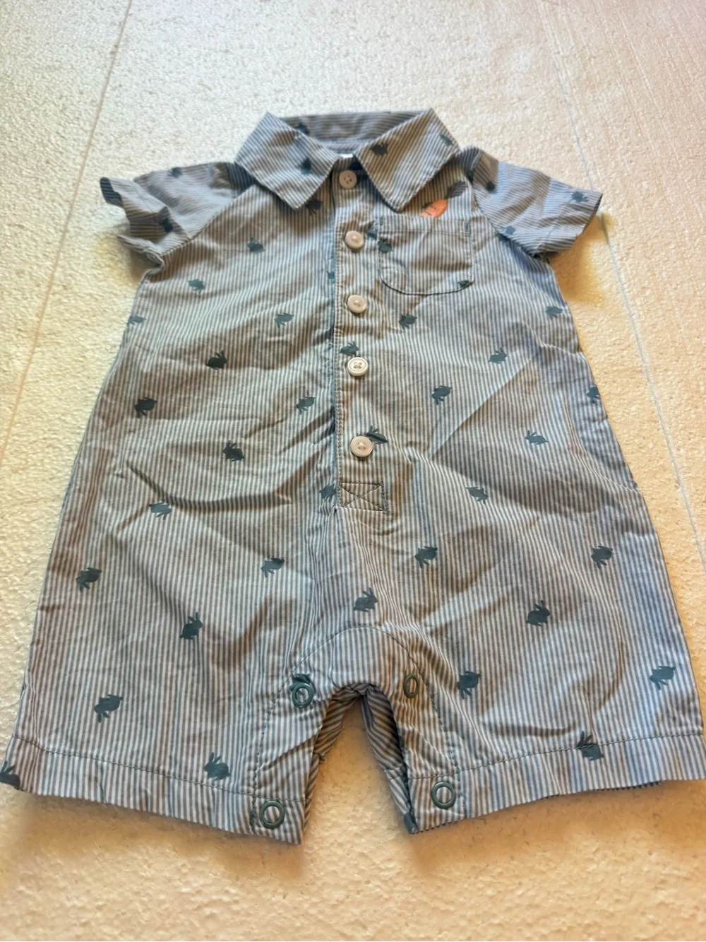 Carters Easter Collared Romper 6 Months
